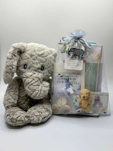 Small Forget-Me-Not Basket with Elephant