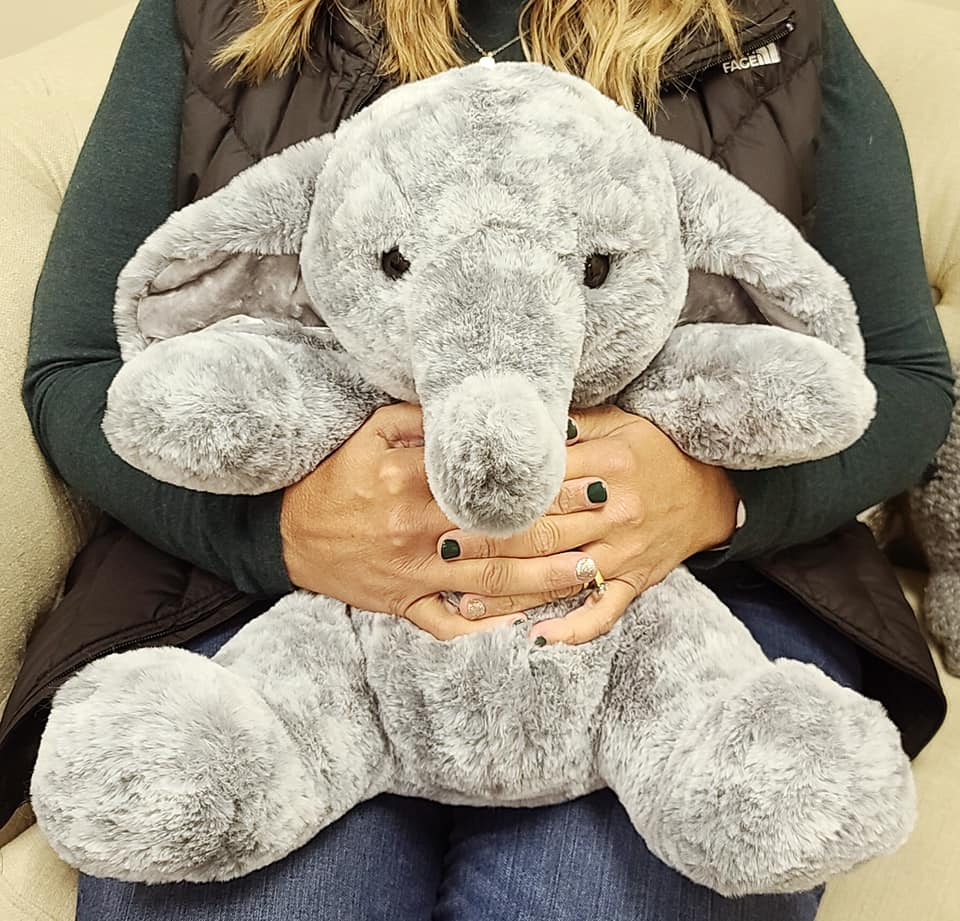 Forget-Me-Not Snuggle Family of Elephants