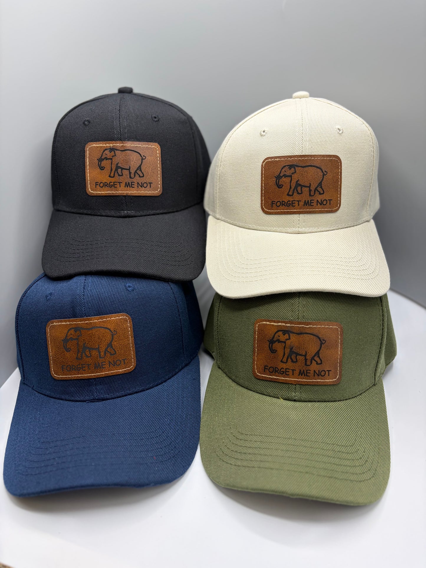 Hat with leather patch