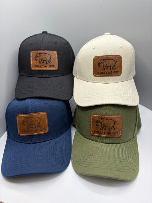 Hat with leather patch
