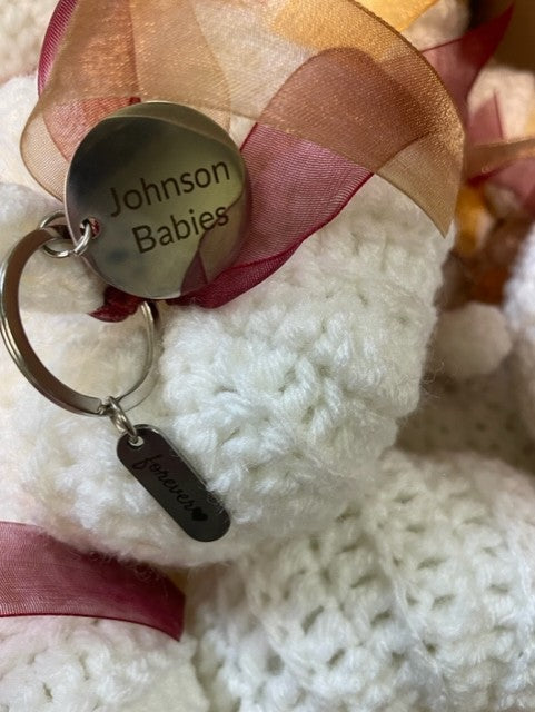 White Pumpkin with Personalized Keychain