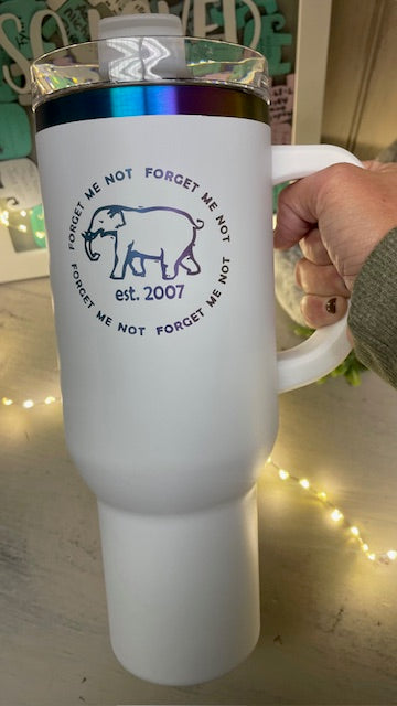 40oz Forget-Me-Not Baskets "Always" Tumbler