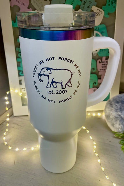 40oz Forget-Me-Not Baskets "Always" Tumbler