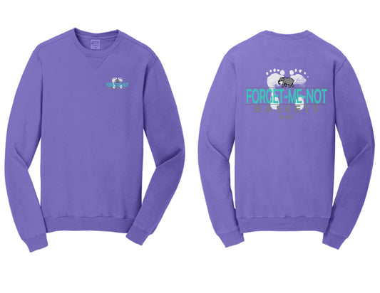 Forget-Me-Not Beach Wash Crewneck Sweatshirt- Amethyst